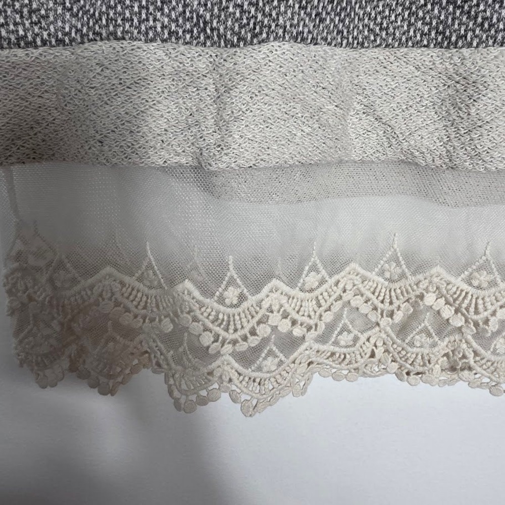 Maurice Gray Lace Shoulder Tunic Layered Look Sweater Womens Size‎ L - Picture 4 of 7